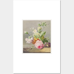 rose painting, Magnolias on Light Blue Velvet Cloth (ca. 1885) by Martin Johnson Heade Posters and Art